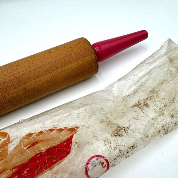 Vintage Foster Worlds Fair Brand Wooden Rolling Pin comes with original packagin - Picture 2 of 10